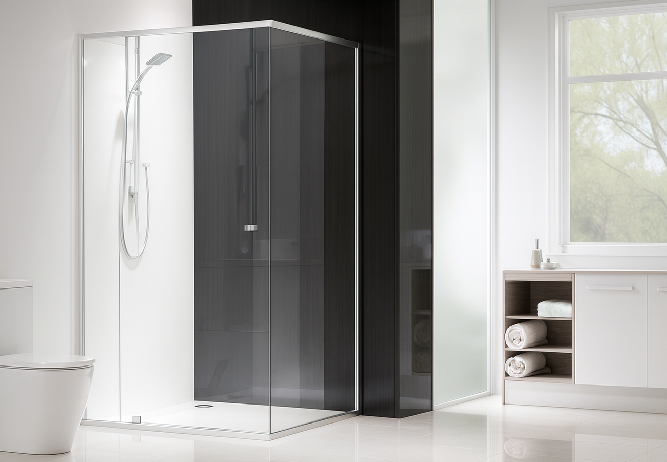 Semi-frameless showerscreen